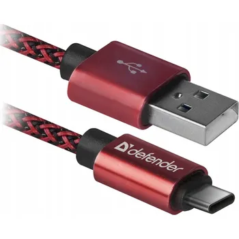 Datový kabel Kabel Defender USB-C 1m červený