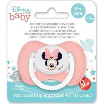dudlíky Oboustranný dudlík pro miminka Disney Minnie Ooh Lala! s pouzdrem
