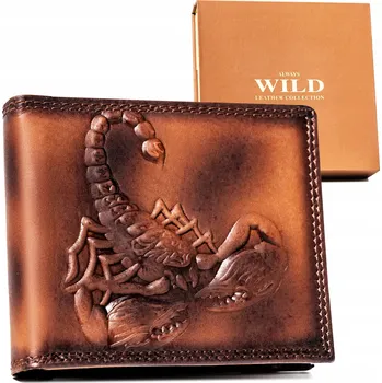 Peněženka Always Wild peněženka z přírodní kůže, hnědá - muž