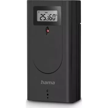 Meteostanice Hama Brac, bezdrátový senzor k Hama meteostanicím, zobrazení teploty a vlhkosti vzduchu, černý