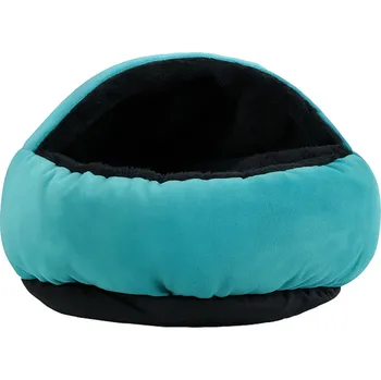 Pelíšek pro psa Pelech/kukaň pro psy/kočky Soft Igloo ČERNO-TYRKYSOVÁ Vyberte velikost: M