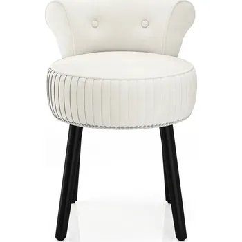 Křeslo Čalouněná stolička / Taburet k toaletnímu stolku bílá