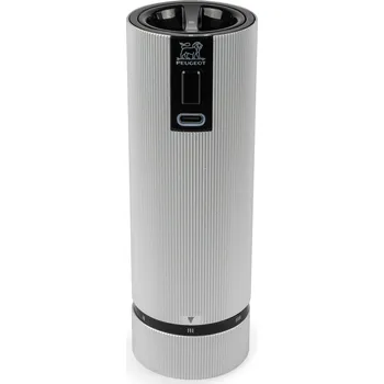 Kuchyňský mlýnek Elektrický mlýnek Peugeot dřevěný šedý