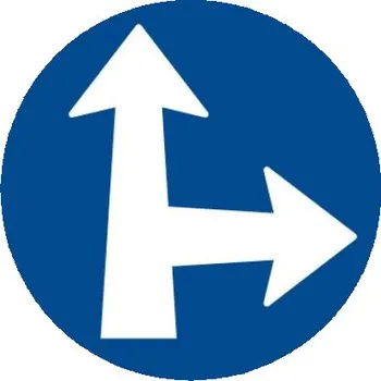 Dopravní značení Dopravní značka C2d - Přikázaný směr jízdy přímo a vpravo