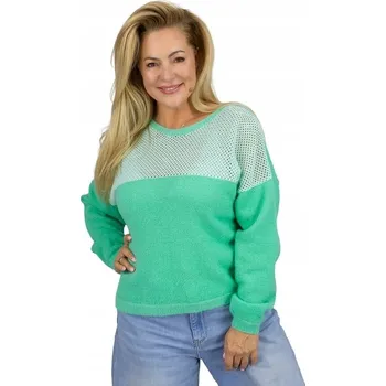Dámský svetr Agrafka dámský svetr zelený, klasický až k bokům, velikost