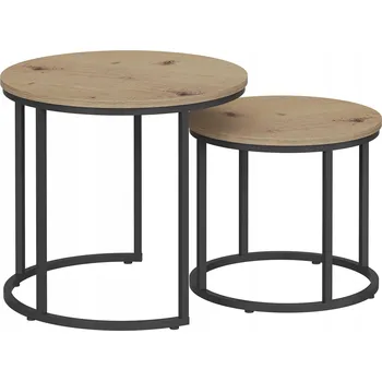 Konferenční stolek Konferenční stolek Matkam kulatý 50 x 50 x 45 cm černý, dub artisan