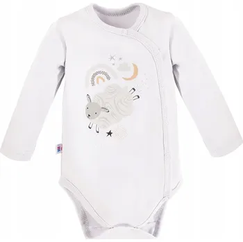 Kojenecký body Body Mellow 50 Eevi s dlouhým rukávem, bílé, ovečka
