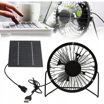SOLÁRNÍ BEZDRÁTOVÝ VENTILÁTOR VĚTRÁK TURISTICKÝ KEMPINGOVÝ USB