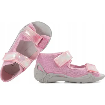 Chlapecké sandály BEFADO 342P057 TEXTILNÍ DOMÁCÍ SANDÁLKY PAPUČE PAPUČE KOŽENÁ STÉLKA VEL. 22 Růžová