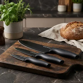 Kuchyňský nůž Kuchyňské nože s nepřilnavým povrchem ALTOM DESIGN černé 3 ks