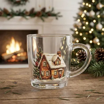 Skleněný hrnek ALTOM DESIGN TORONTO ZIMOWY DOMEK 350 ml