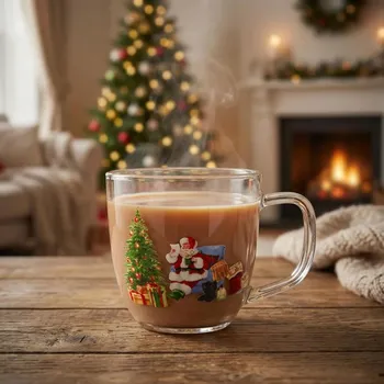 Skleněný vánoční hrnek ALTOM DESIGN LIST DO MIKOŁAJE 420 ml