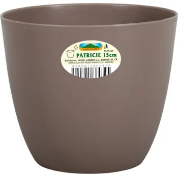 Obal na květináč Obal na květník PATRICIE plastový d15x13cm, hnědošedý