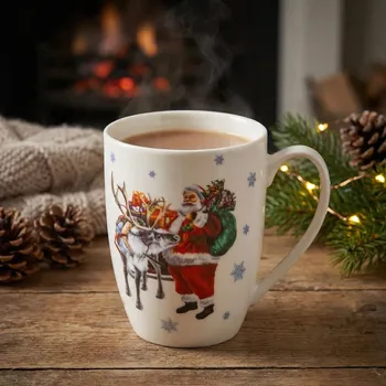 Vánoční porcelánový hrnek ALTOM DESIGN WYPRAWA MIKOŁAJA 400 ml