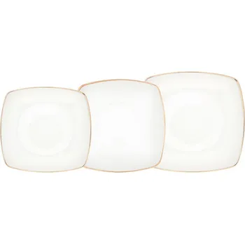 Talíř Sada porcelánových talířů MARIA PAULA MODERNA GOLD pro 6 osob (18 el.)