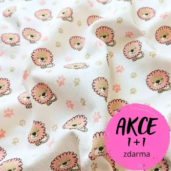 Prem plenková osuška Lvíček růžový 90x100 cm (Osuška pro kojence)