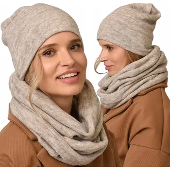 Čepice Alur set: čepice a nákrčník (rolák) univerzální velikost béžová