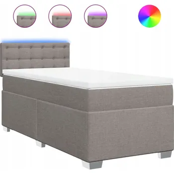 Postel Kontinentální postel s LED osvětlením, taupe (šedohnědá), 200 x 80 x 100,5 cm