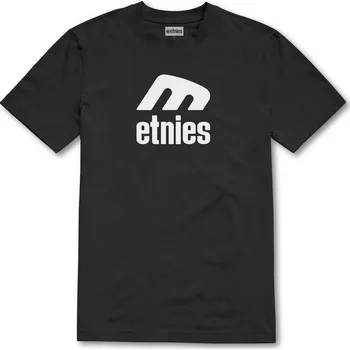 Pánské tričko Etnies pánské triko Icon E Ss Tee Black / White | Černá | Velikost S