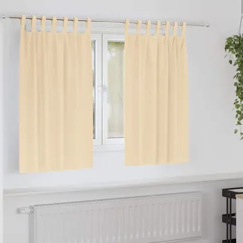 Závěs Závěsy na zatemnění s kroužky 2 pcs Krémová 140 x 140 cm