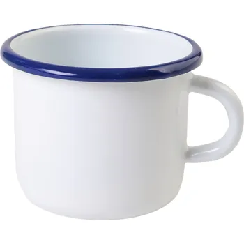 OLYMP Olymp, smaltovaný hrnek 7 cm, 0,25 l, bílý s modrým lemem 154/01b