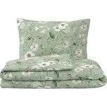 Kvalitex Klasické ložní bavlněné povlečení DELUX MAGNÓLIE zelená 1+2, 220x200, 70x90cm