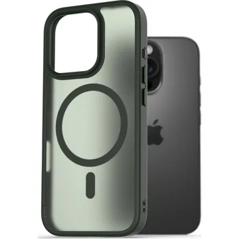 Pouzdro na mobilní telefon AlzaGuard Matte Case Compatible with Magsafe pro iPhone 16 Pro tmavě zelený