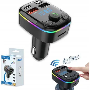 Příslušenství pro autorádio BLUETOOTH FM TRANSMITTER DO AUTA USB 3.0A + 1.0A QC NABÍJEČKA TYPU C MP3
