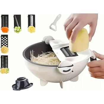 Struhadlo 3V1 Univerzální kráječ na Zeleniny Miska Cedník 5 x Čepele