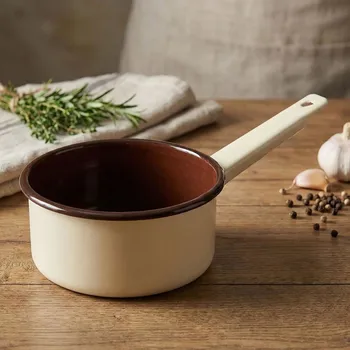 Hrnec Smaltovaný rendlík SILESIA 1,0 l krémový