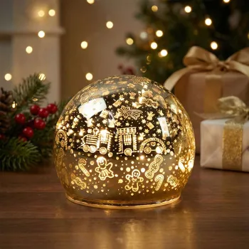 Vánoční dekorace Skleněná vánoční koule LED ALTOM DESIGN 10 cm zlatá