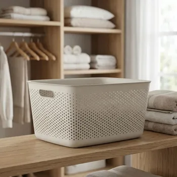 Úložný box Plastová úložná dóza MOXOM OPENSTORE 45 l béžová