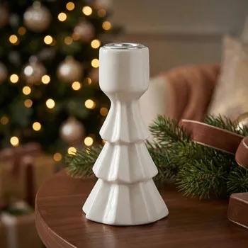 Svícen Porcelánový svícen na úzkou svíčku ALTOM DESIGN CHOINKA 11,5 cm bílý