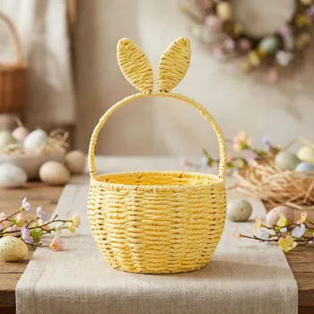 Nákupní košík Pletený košík s uchy ALTOM DESIGN 18 cm žlutý