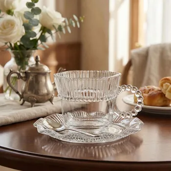 Skleněný šálek s podšálkem ALTOM DESIGN VIVIENNE 200 ml