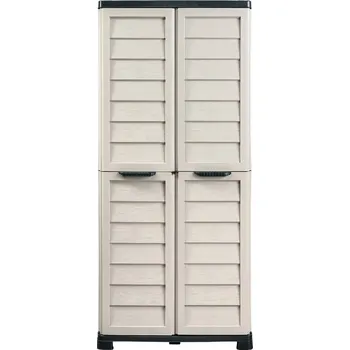 Zahradní úložný box BAMA Vysoká úložná skříňka RIPONI, barva šedá/černá BAMA