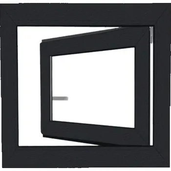 Okno Bravo Plastové okno UNI OS1 60X60 L, bílé/ antracit 7016 - dvojsklo