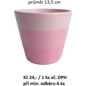 Květináč Obal růžový pruh 6 ks Ø 12,5 cm 800-0137