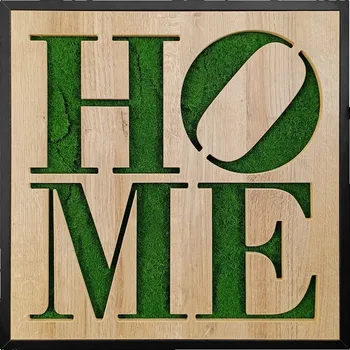 Obraz Green Deco Mechový obraz HOME, 50 × 50 cm&nbsp;OB-23101