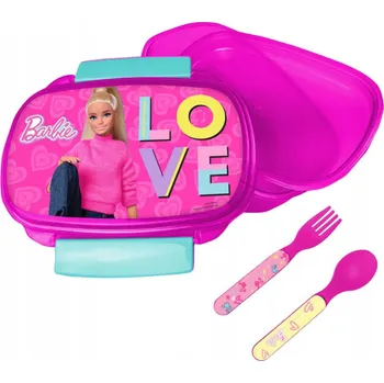 Příbor Krabička na sendviče Barbie Love + sada příborů