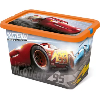 Úložný box Storline Plastový úložný box s víkem CARS 7 L