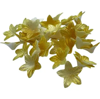 Čokoláda Hospodyňkám.cz Jedlý papír 3D mini kvítky zlaté 40ks