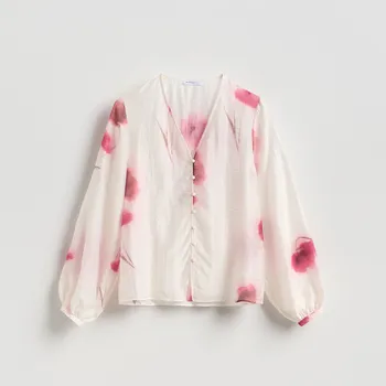 Dámská halenka Reserved - Vzorovaná halenka - vícebarevná - 463KM-MLC - 463KM-MLC-S