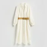 Reserved - Šaty se lnem - bílá - 334HK-00X - 334HK-00X-XL