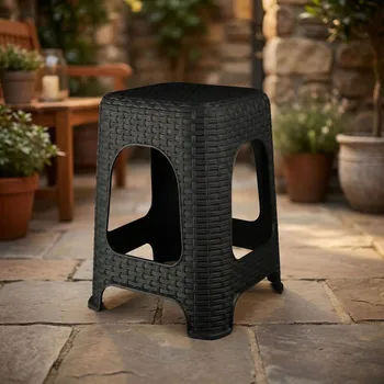 Jídelní židle Plastová stolička BENTOM RATTAN grafitová