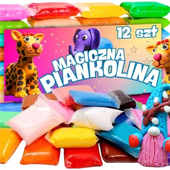 Modelovací hmota Pěnová Plastelína pěnová modelína – 12 intenzivních barev