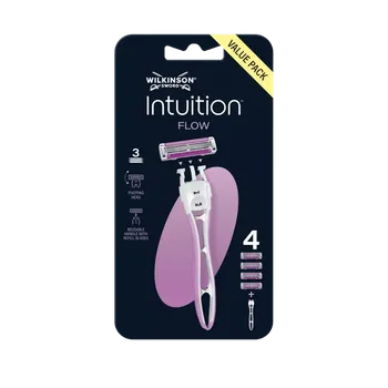 Wilkinson Dámský holicí strojek Intuition Flow + 4 náhradní hlavice