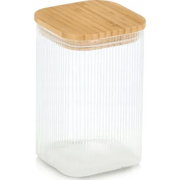 Sklenice Zavařovací Sklenice na skladování s bambusovým víkem, 1150 ml, 10x10x15,5 cm