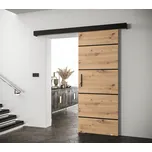 Posuvné dveře s černými úchyty SALOME 4 - dub artisan / černé
