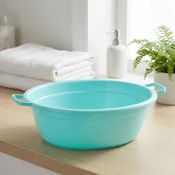 Koš na prádlo Oválná miska KEEEPER ALVA 60 l vodní modrá